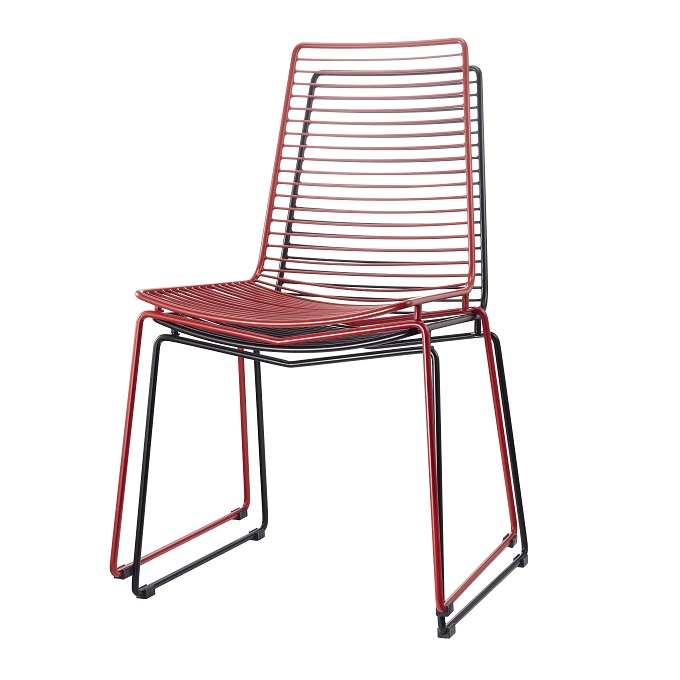 red wire chair